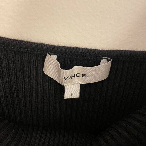 Vince Ribbed Square Neck Tank in Black, Size S, Good Condition - Picture 8 of 9